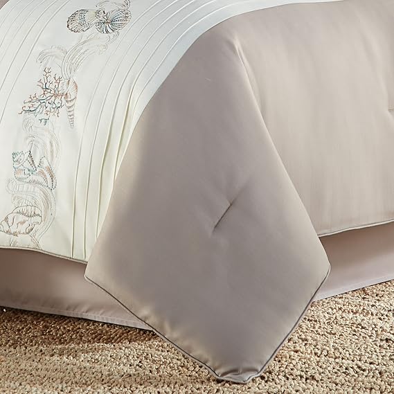 Royal Court Natural Water's Edge Coastal 4 Piece Comforter Set, Full 90X80