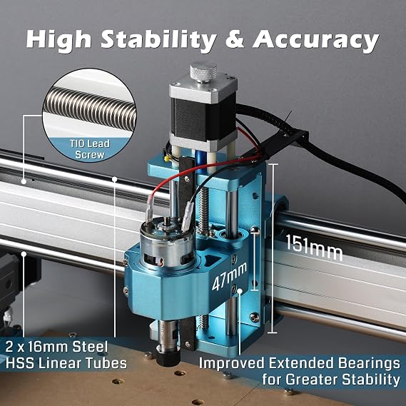 Genmitsu CNC Router Machine 4040-PRO for Metal Acrylic Cutting Milling + 710W CNC Compact Router Spindle Motor with LCD Digital Display