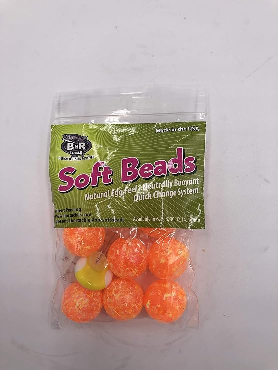 BnR Tackle Soft Beads Lucky 20mm 8pk, Orange