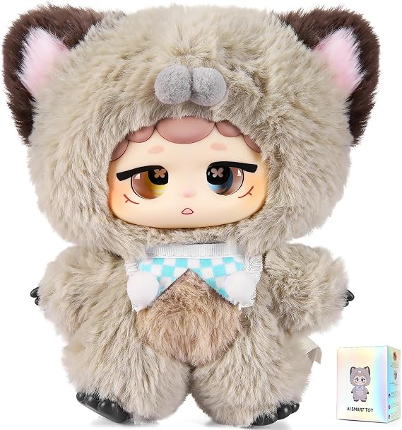 AI Smart Stuffed Animal with ChatGPT-Real-Time Voice Interactive Plush Toy, Learning Assistant & Emotional Companion for Kids 3+ Interactive Plush Stuffed Animal Toys (Small)
