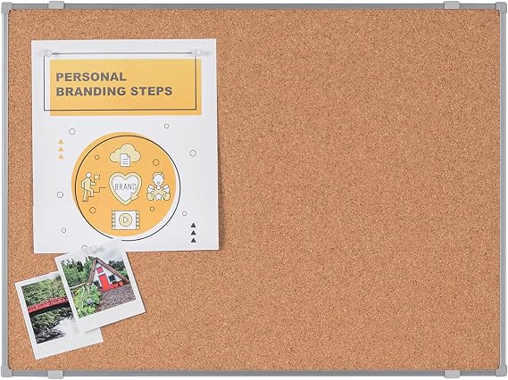 Economy Cork Board, 60 x 45 cm, Grey Tech Alloy Frame