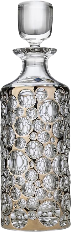Crystalex JS35441 25 Oz Crystal Lisboa Decanter with Platinum Web