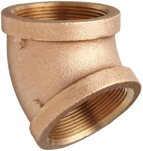 Brass Pipe Fitting, 45 Degree Elbow, Class 125, 1/2" NPT Female
