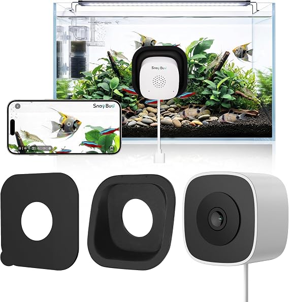 3MP 2K AI Reptile Aquarium Camera, Close-Focus Lens for Fish Tank Terrarium | Angle Magnetic Mount, Dual-Band Wi-Fi 2.4 GHz/5 GHz, 24/7 Recording, Anti-Glare and No Reflection, for Lizards and Snakes
