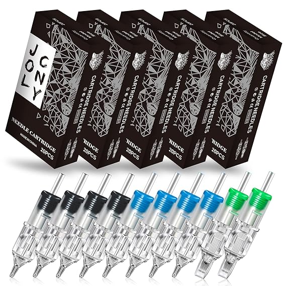 100pcs Tattoo Cartridge Needles Mixed Size 3RL 5RL 7RL 9RL 3RS 5RS 7RS 9RS 7M1 9M1 for Line Shader Magnum...