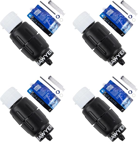 Sawyer Products SP2129 Micro Squeeze Water Filtration System, Black/Blue (Pack of 4)