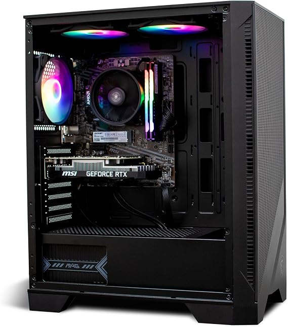 NSX GAMING Desktop Pc AMD Ryzen 5500, RTX 3050 6 Gb, 16GB RAM DDR4, SSD 512GB NVME M.2, W11, WiFi and Bluetooth Ready, Mouse and Keyboard RGB Included &
