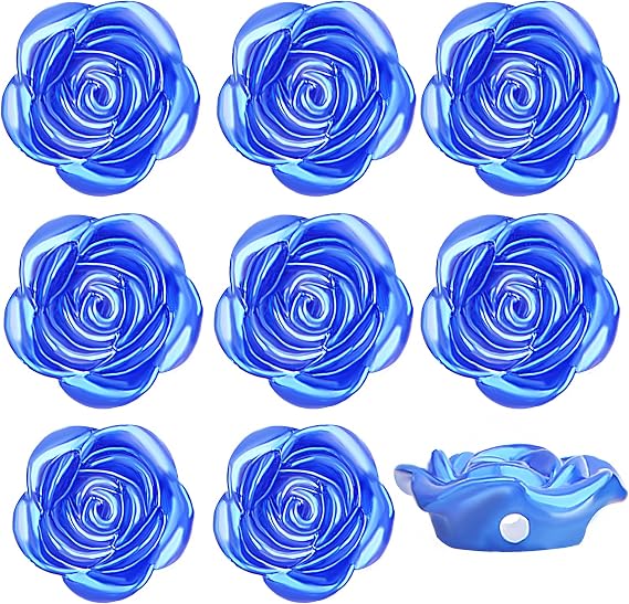 100pcs Rose Flower Spacer Beads ABS Plastic Roseflower Shape Bead Cute Roses Craft Beads Accessories Embellishments for DIY Bracelet Necklace Jewelry Making Supplies, Royal Blue