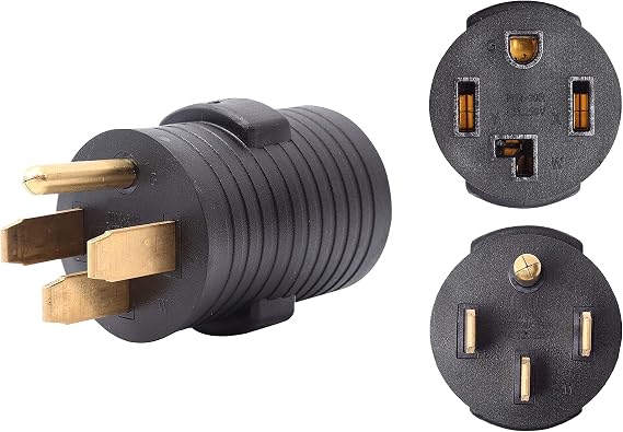 ONETAK NEMA 14-50P to 14-30R Compact 120V/240V 50 Amp 4 Prong Male Plug to 30 Amp Female Receptacle Camper Travel Trailer Car RV Generator Welder Dryer Power Cord Adapter Connector