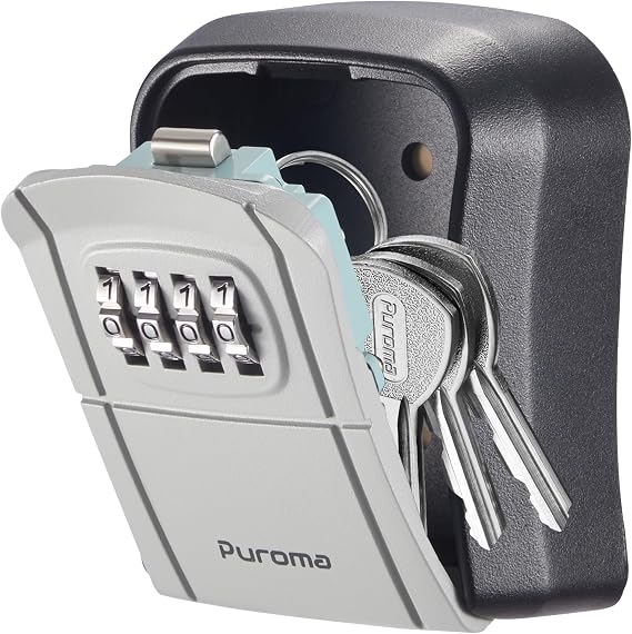 Puroma Key Lock Box Combo Wall-Mounted Storage Safe Lockbox Home Office