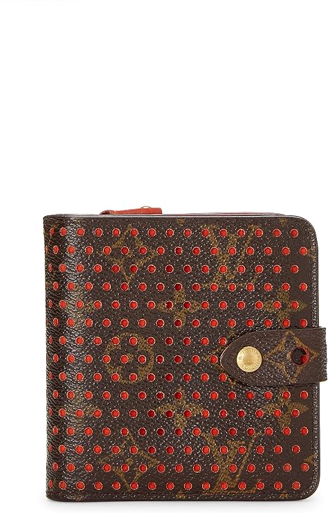 Pre-loved Orange Monogram Canvas Perforated Zippy Compact, Orange