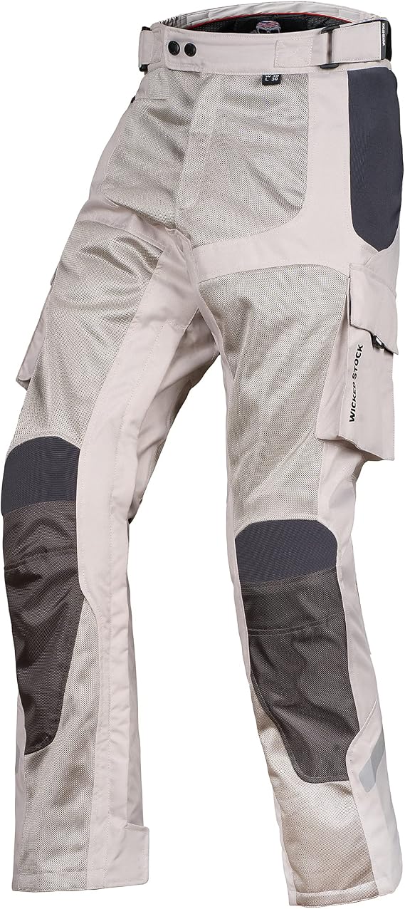 WICKED STOCK Mesh Motorcycle Pants - Armor CE Level 2 Motocross Pants