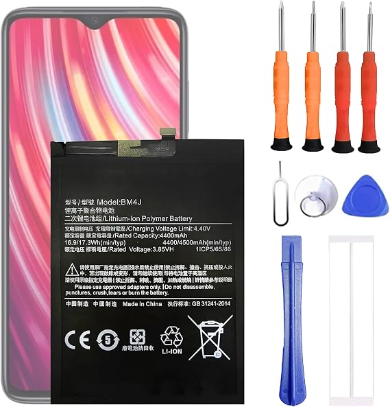 BM4J Battery Compatible with Xiaomi Redmi Note 8 PRO Replacement Battery for with Repair Tool kit