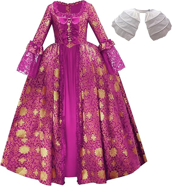 Victorian Rococo Ball Gown French Court Dress Royal Luxury Floral Brocade Rococo Dress Ball Gown for Women