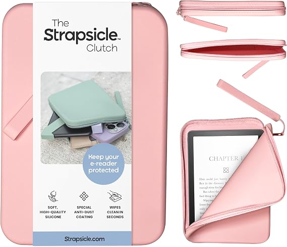 Strapsicle Silicone Clutch Bag for Your e-Reader and More - Blush