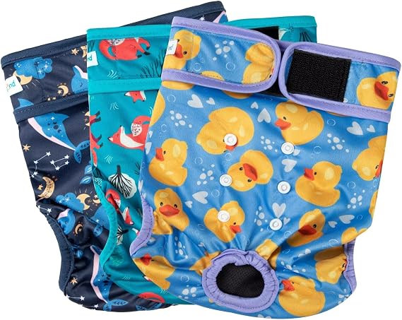Paw Legend 洗える再利用可能な雌犬生理用おむつ ヒートドギー 子犬用おむつ 雌犬用3パック、XS