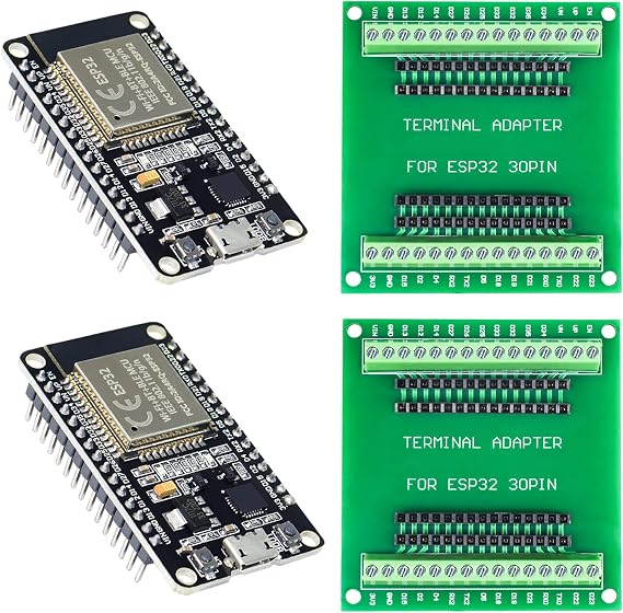 2pcs ESP32 WiFi Development Board with 2pcs Breakout Board (30PIN)