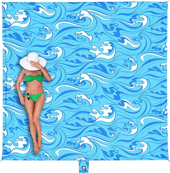 WEKAPO Beach Blanket Waterproof Sandproof Oversized Extra Large Sand Free