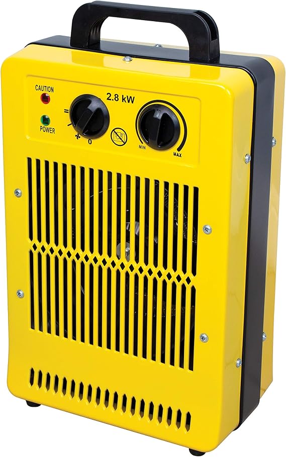 Benross 42469 2800W Industrial Fan Heater/Adjustable Thermostatic Control/Cool Air Setting/Dual Overheat Protection/Portable With Carry Handle/Low Noise
