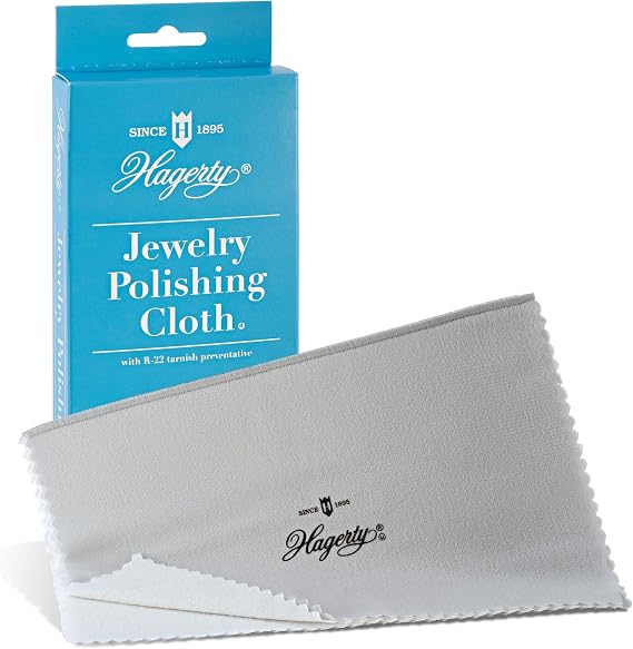 Hagerty Jewelry Polishing Cloth, for Sterling Silver, Gold, Platinum - Safe on Necklaces, Rings, Bracelets, Made in USA, Kosher Certified, 12 in. x 15 in.