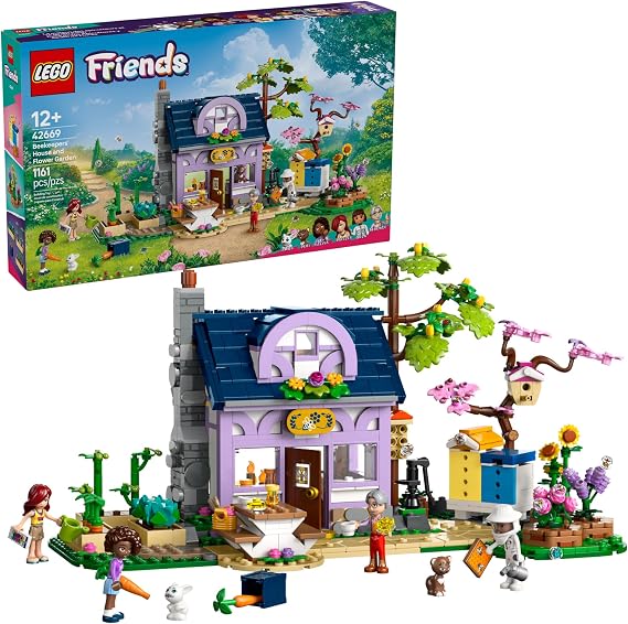 LEGO Friends Beekeepers' House and Flower Garden Toy Building Set - Pretend Play Set for Kids, Girls and Boys, Ages 12+ Gift Idea for Birthday - with 4 Minidolls and 2 Animal Toys - 42669