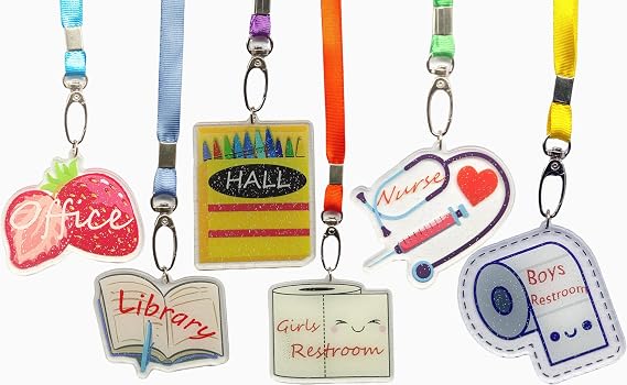 Acrylic Hall Pass First Day of School Unbreakable School Passes Set for Teachers Cute Classroom