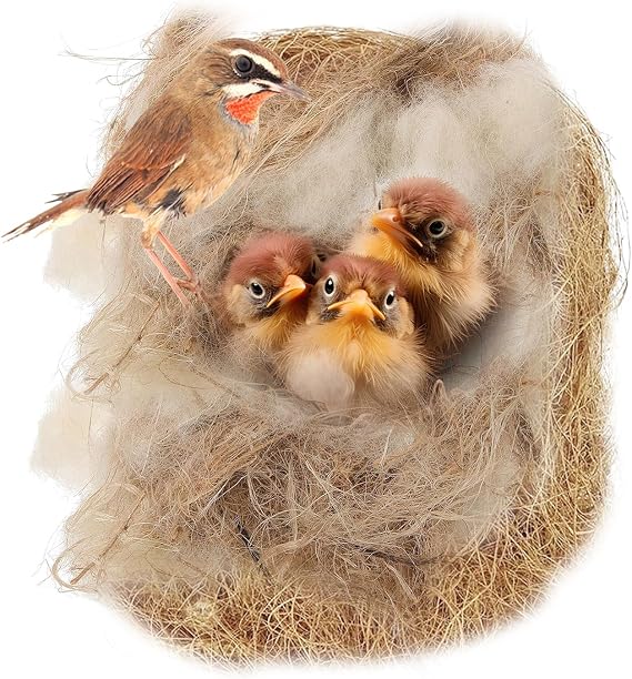 240G/8.5OZ Bird Nesting Material, Natural Mixing Nesting Material Pad for Bird Nest, Bird Nest Bedding Bird Nest Building Materials and Hideouts Supplies for Cage Garden Tree Trunk