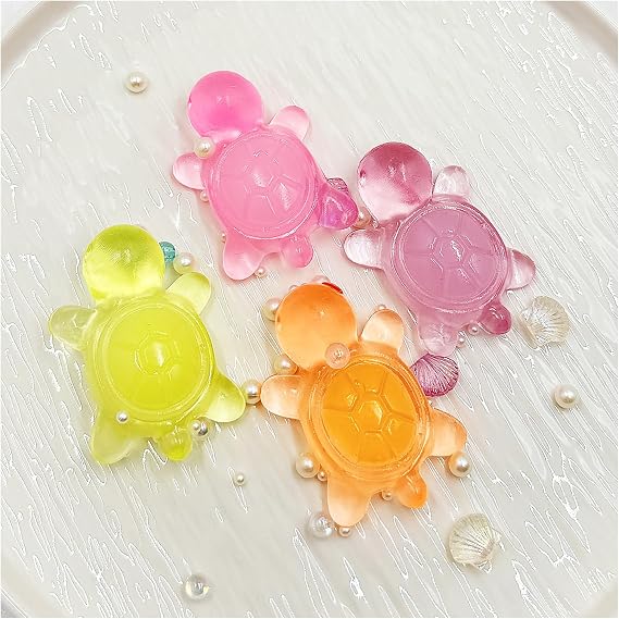 Taba Squishy,Kawaii Squishies PVC Toys,Stress Relieving Fur Ball OPP Packaging Gifts|Squishy Fidget Toys for Anxiety&Relaxation|Perfect Desk Accessory for Adults (Clean Colored 4 Turtles)