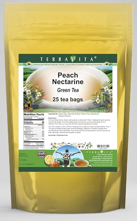 Peach Nectarine Green Tea (25 tea bags, ZIN: 537696)