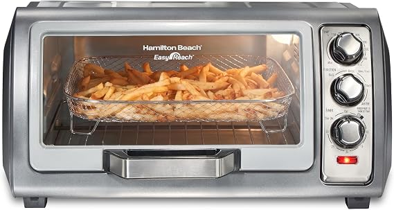 Hamilton Beach Easy Reach 6 Slice Countertop Air Fryer Toaster Oven Combo