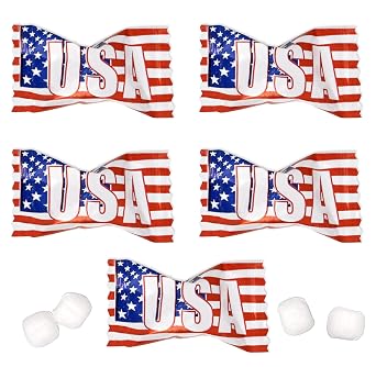 USA Flag Butter Mint Candies Bags 100 Count Individually Wrapped American Flags Red White & Blue Mint Candy 13 Ounce Bags Fourth of July Goodies Treat Candy Patriotic Party Favor Supplies Decorations