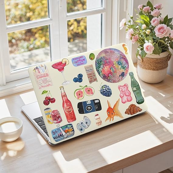 iCasso for MacBook Air 13 inch Case Cute 2020 A2337 M1 Vintage Stickers