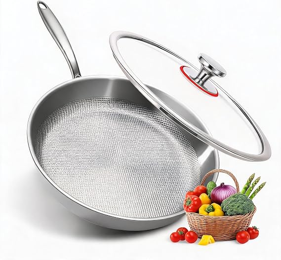 9.4" Titanium Pans for Cooking Pure Healthy Titanium Frying Pan
