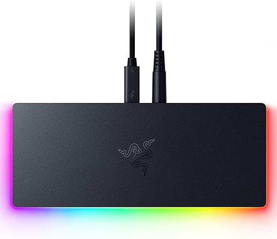 Razer Thunderbolt 5 Dock Chroma, 11 Ports + M.2 SSD Slot, Black | 120Gbps Transfer Speeds, 3x 4K Displays at 144 Hz on Thunderbolt 5/4 Laptops, 140W PD Charging, Active Cooling, TB Share