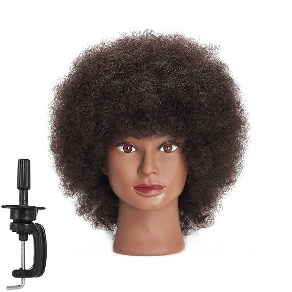 10 inch 100% Afro Human Hair Mannequin Head for Hairdresser