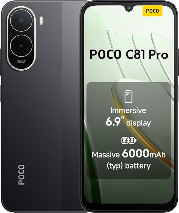 XIAOMI POCO C81 Pro Smartphone 4+256GB Black 6.9" Display