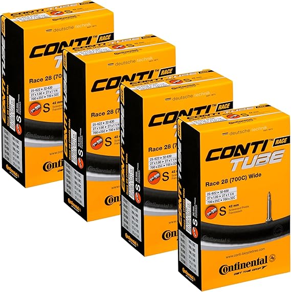 Continental Race 28" Wide 700 x 25-32c Bicycle Inner Tubes - 42mm Presta Valve Road Bike Tube
