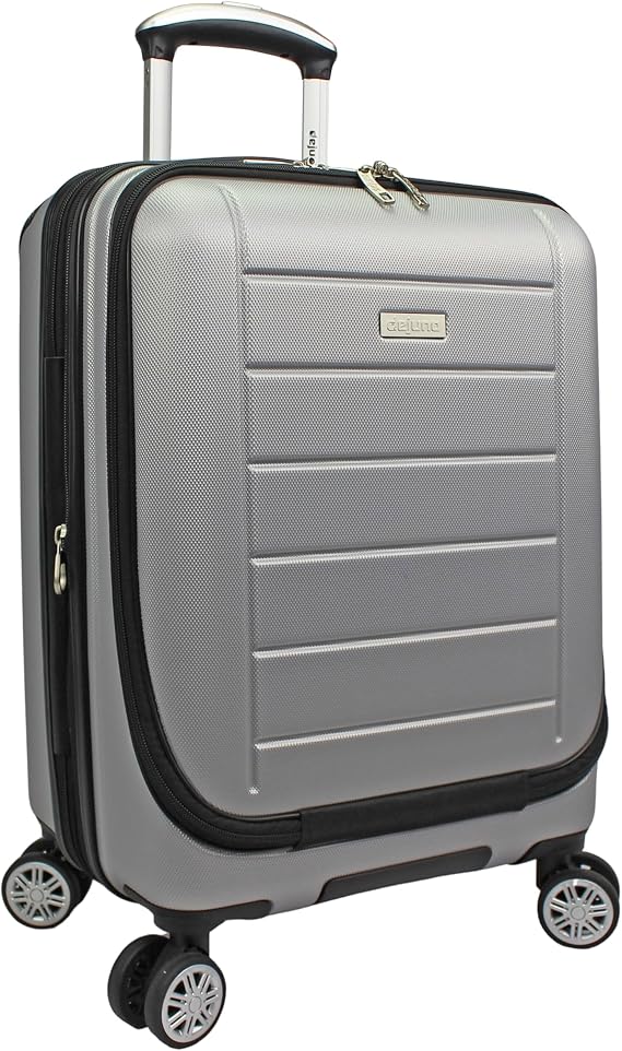 World Traveler Dejuno Compact 20" Carry-on Luggage with Laptop Pocket - Silver