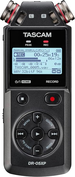 TASCAM DR-05XP 32-Bit Float Portable Handheld Field Recorder and USB-C Audio Interface Digital Stereo Recording of Music, Sound, Voice, Audio for Video and Podcasting