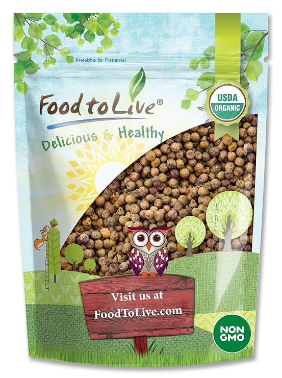 Organic Brown Speckled Peas, 1 Pound Whole, Non-GMO, Sprouting Seeds, Kosher, Raw, Dried, Vegan, Bulk, Product of Canada