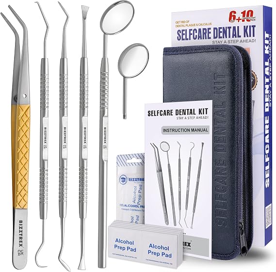 All-In-One Teeth Cleaning Plaque Removal Kit for Effective Dental Plaque Removal- Includes, Plaque Remover for Teeth and other Essential Dental Tools for a Thorough Teeth Cleaning Experience