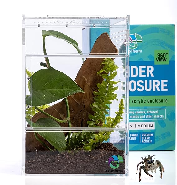 Spider Habitat Kit - Jumping Spider Enclosure & Terrarium, Snail Habitat, Bug & Insect Terrarium, Tarantula Enclosure