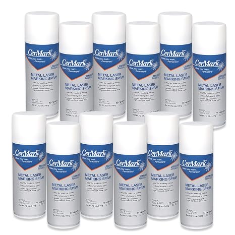 CerMark LMM6000 12oz Metal Marking Spray for Hard Uncoated Metals. Bonding Adhesive Each (12oz) (12)