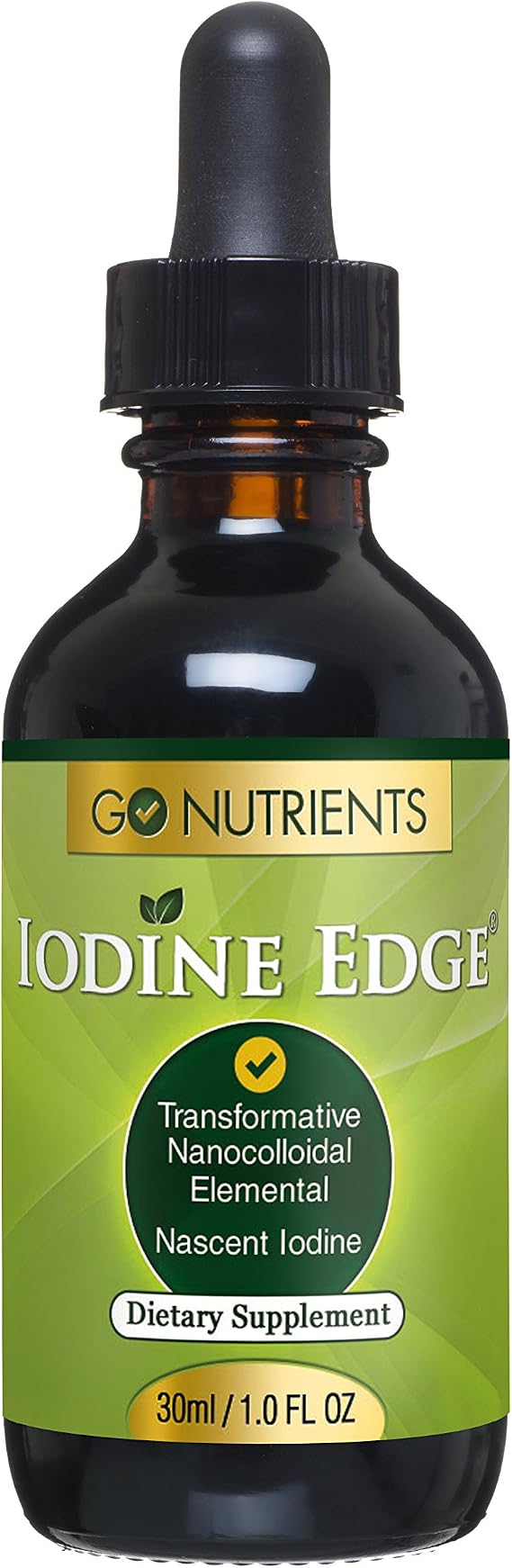Go Nutrients Iodine Edge - Liquid Nascent Iodine Drops, Measured Dose, 1oz