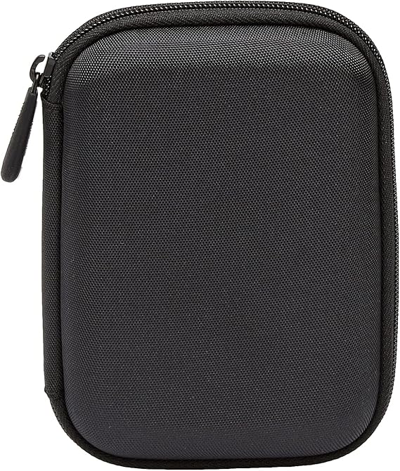 Amazon Basics Portable External Hard Drive Carrying Case with Mesh Storage, Protection, Secure Strap, Black