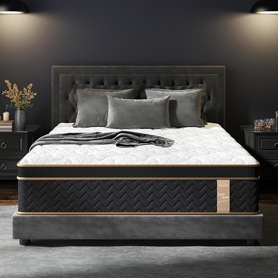 Full Size Mattress 10 Inch, Full Mattresses in a Box Hybrid, Gel Memory Foam & Pocket Springs, Fiberglass Free Bed Matress, Medium Firm, Extra Edge Support, Motion Isolation (Full)