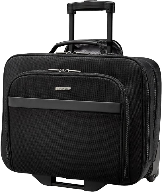 Samsonite Double Gusset Wheeled Portfolio, Black