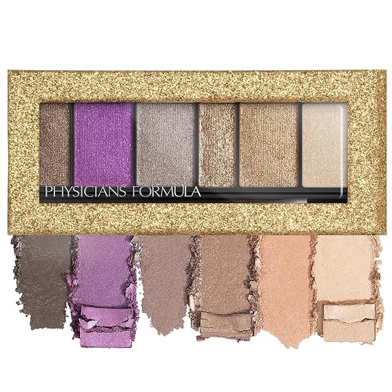 Physicians Formula Shimmer Strips Custom Eye-Enhancing Extreme Shimmer Shadow & Liner, Hypoallergenic Eyeshadow Palette with Reflective Liquid Powders Glam Nude
