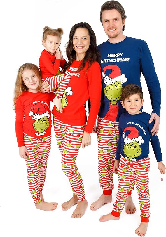 The Grinch Matching Family Christmas Pajamas Adults Kids Snug Fit
