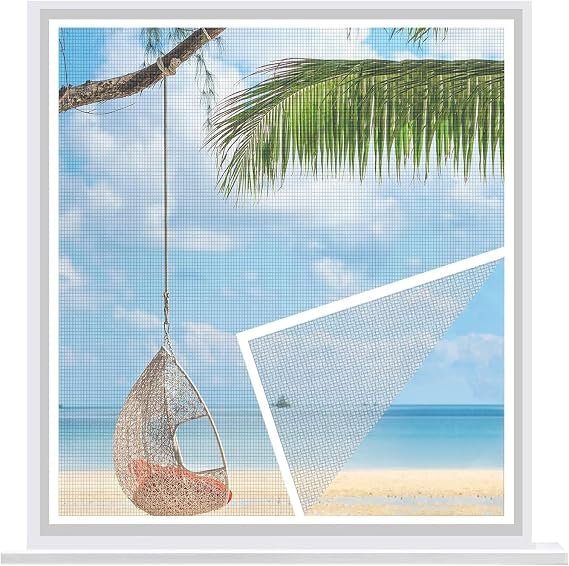 Fly Screen for Windows, 50x80 Cm, Washable, Mosquito Screen, Window, Air Can Flow Freely for Patio Windows, Kitchen, Sliding Windows, White